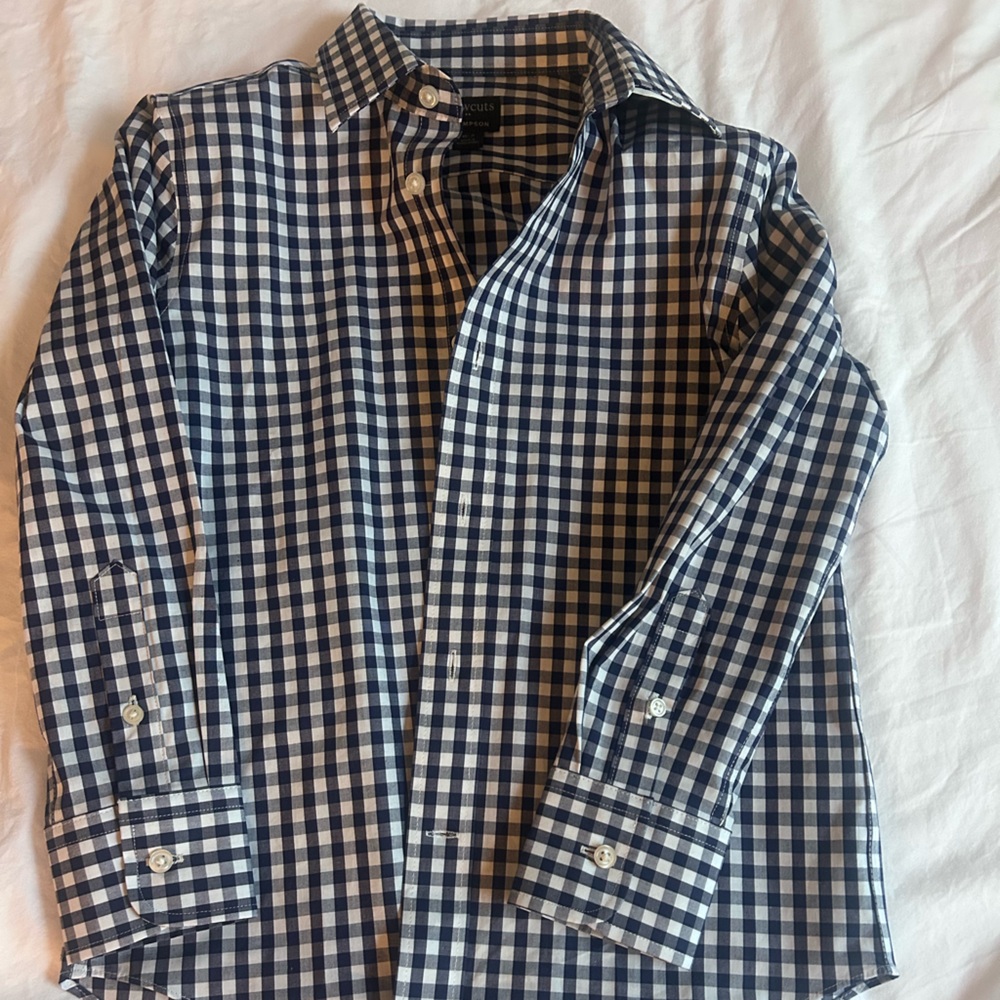 Crewcuts Navy and White Gingham Shirt